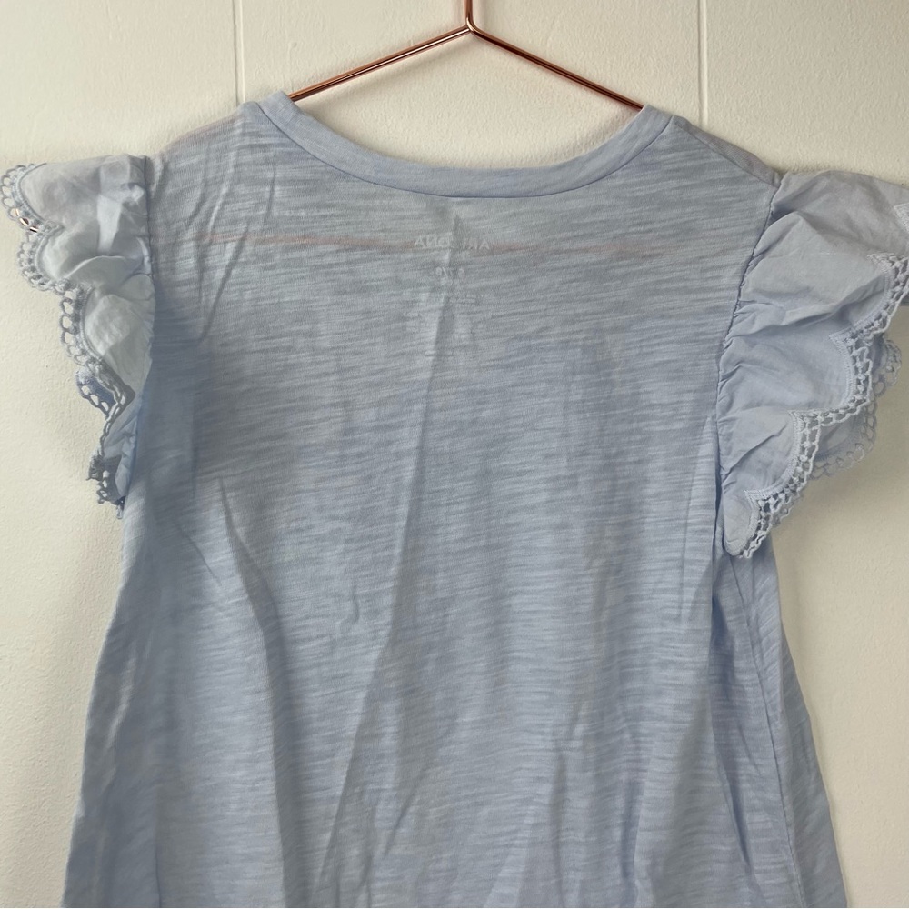 Arizona Jean Co Light Blue Short Sleeve Ruffle T-Shirt - Picture 5 of 5
